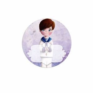 ETIQUETA ADHESIVA PERSONALIZABLE COMUNION NIÑO 96 UNIDADES 