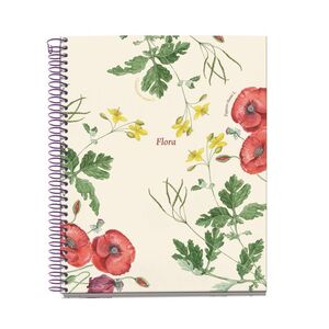 NOTEBOOK4 A5 100 HOJAS CUADRICULA AMAPOLA BOTANICAL FLORA