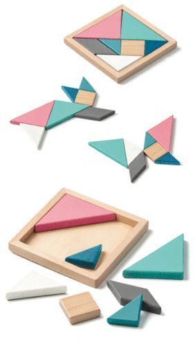 JUEGO TANGRAM MADERA DE COLORES