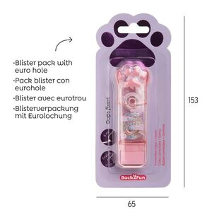CINTA CORRECTORA + GOMA PATITA ROSA BACK2FUN