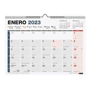 CALENDARIO 2023 PARED A4 ESPIRAL COMPLETO