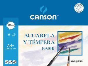 PAPEL MINIPACK BASIK ACUARELA A4 370 GR 6 HOJAS CANSON