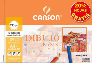 BLOC DIBUJO CANSON A4+ 130GR DIBUJO BASIC CON RECUADRO