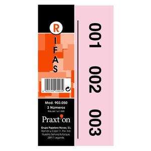 TALONARIO PRAXTON RIFAS 3 NUMEROS SERIES 1-1000 PAQUETE