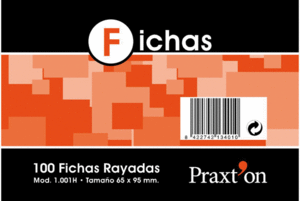 FICHAS RAYADAS 65X95 MM PRAXTON