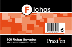 FICHAS RAYADAS 100X150 MM PRAXTON
