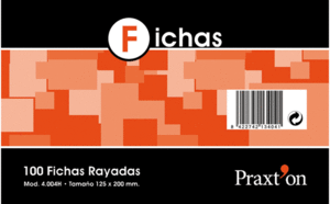 FICHAS RAYAS 125X200 MM PRAXTON