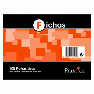 FICHAS LISAS 160X215 MM PRAXTON