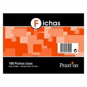 FICHAS LISAS 160X215 MM PRAXTON