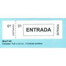 TALONARIO ENTRADAS 15X5 T-42 COLORES SURTIDOS