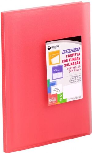 CARPETA A4 PP 20 FUNDAS ROJO CARCHIPLAS
