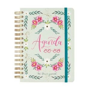 AGENDA ESCOLAR 2025/2026 THE FLOWER JOURNAL E10 DP VERDE FINOCAM