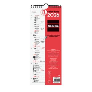 CALENDARIO NEUTRO DE PARED PARA ESCRIBIR 2026 M