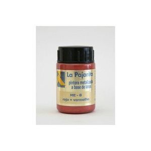 PINTURA METALIZADA A BASE DE LATEX 35ML ROJO METALIZADO LA PAJARITA