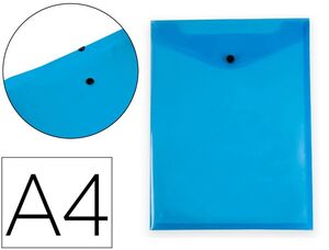 CARPETA A4 LIDERPAPEL BROCHE PP VERTICAL CON FUELLE AZUL