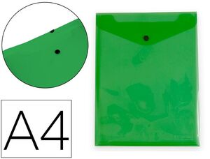 CARPETA A4 LIDERPAPEL BROCHE PP VERTICAL CON FUELLE VERDE