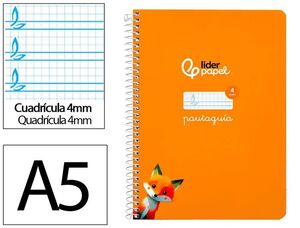 BLOC PAUTAGUIA 4º 4MM TAPA PVC LIDERPAPEL COLOR SURTIDO
