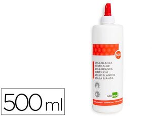 PEGAMENTO COLA BLANCA LAVABLE LIDERPAPEL BOTE DE 500 ML.