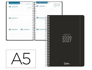 AGENDA ESCOLAR 2026/2027 A5 SV NEGRO LIDERPAPEL