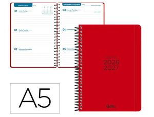 AGENDA ESCOLAR 2026/2027 A5 SV ROJO LIDERPAPEL
