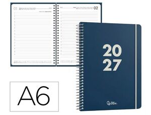 AGENDA 2027 LIDERPAPEL A6 ESPIRAL BASIC DIA PAGINA AZUL