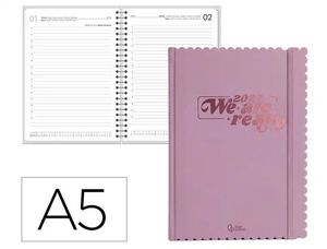 AGENDA 2027 LIDERPAPEL A5 ENCUADERNADA CLOUDY DIA PAGINA MALVA