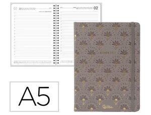 AGENDA 2027 LIDERPAPEL A5 ENCUADERNADA BOHO DIA PAGINA GRIS
