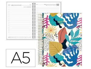 AGENDA 2027 LIDERPAPEL A5 ESPIRAL FANTASY DIA PAGINA MATISSE