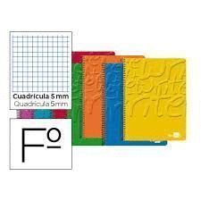 BLOC FOLIO CUADROS 5X5 TAPA NORMAL 80H 60GR ESPIRAL LIDERPAPEL