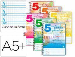 CUADERNO A5 TB ESPIRAL 5MM PAUTADA LIDERPAPEL