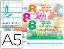 CUADERNO PAUTAGUIA CUARTILLA 8MM TAPA NORMAL LIDERPAPEL GRAPAS