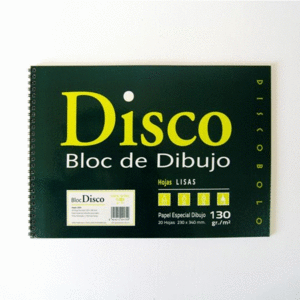BLOC DIBUJO DISCO A4 20 HOJAS 130GR SIN RECUADRO ESPIRAL
