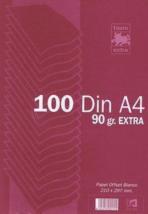 PAPEL A4 90GR LISO 100 HOJAS