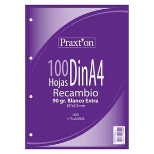 RECAMBIO A4 90GR 100H LISO PRAXTON