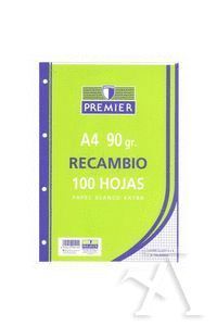 RECAMBIO PREMIER A4 PAUTA 2,5 100H 90GR