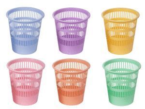 PAPELERA REJILLA DE PLASTICO AZUL PASTEL
