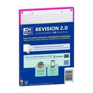 FLASHCARD 2.0 A5 30 FICHAS CUADROS 5X5 FUCSIA OXFORD