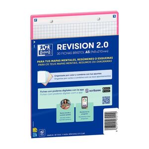 FLASHCARD 2.0 A5 30 FICHAS CUADROS 5X5 ROSA OXFORD