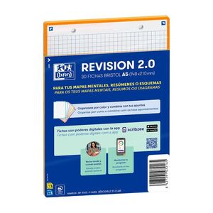 FLASHCARD 2.0 A5 30 FICHAS CUADROS 5X5 NARANJA OXFORD