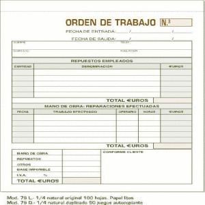 TALONARIO ORDEN DE TRABAJO 76D DUPLICADO A5 PRAXTON