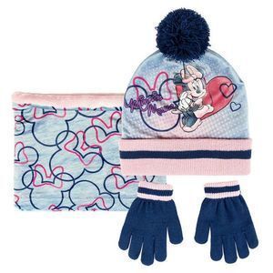 CONJUNTO 3 PIEZAS MINNIE GORRO BRAGA Y GUANTES