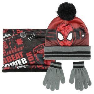 CONJUNTO 3 PIEZAS SPIDERMAN GORRO BRAGA Y GUANTES