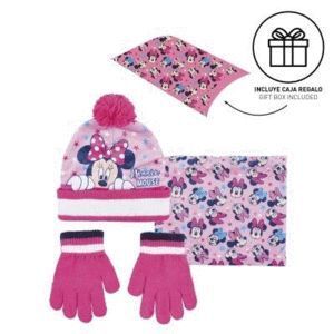 CONJUNTO 3 PIEZAS GUANTES+GORRO+CUELLO CAJA REGALO MINNIE