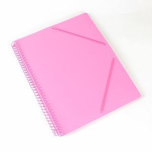 CARPETA A4 ESPIRAL 60 FUNDAS CON BOLSILLO ROSA PASTEL PRYSE