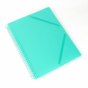 CARPETA A4 ESPIRAL 60 FUNDAS CON BOLSILLO VERDE PASTEL PRYSE