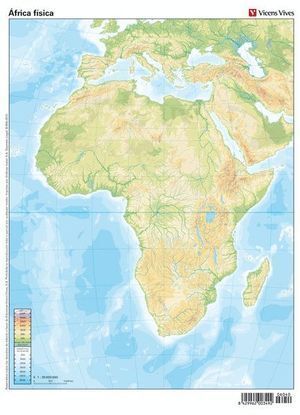 MAPA MUDO AFRICA FISICO COLOR                     VIC