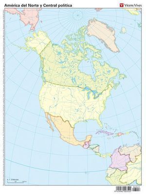 MAPA MUDO AMERICA NORTE POLITICO COLOR            VIC