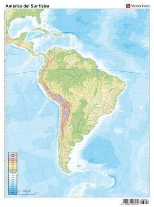 MAPA MUDO AMERICA SUR FISICO COLOR                VICVAR0SED