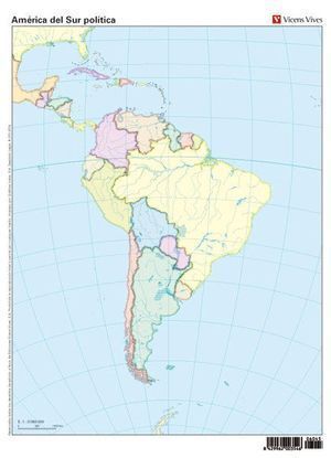 MAPA MUDO AMERICA SUR POLITICO COLOR              VIC