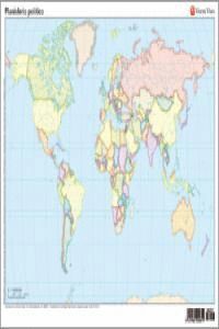 MAPA MUDO PLANISFERIO POLITICO COLOR N.E